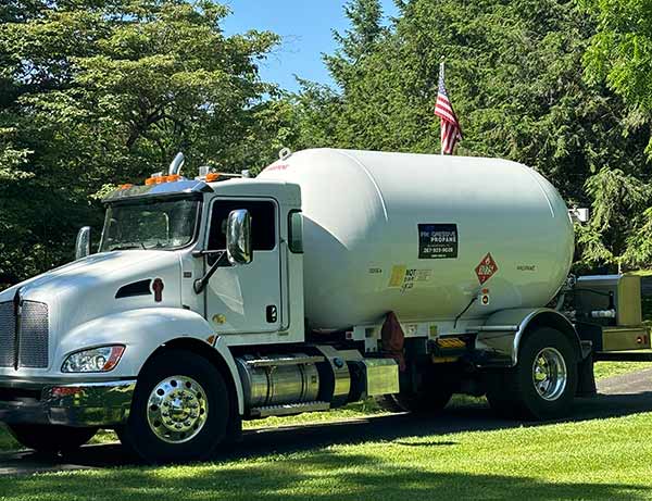 Propane delivery truck